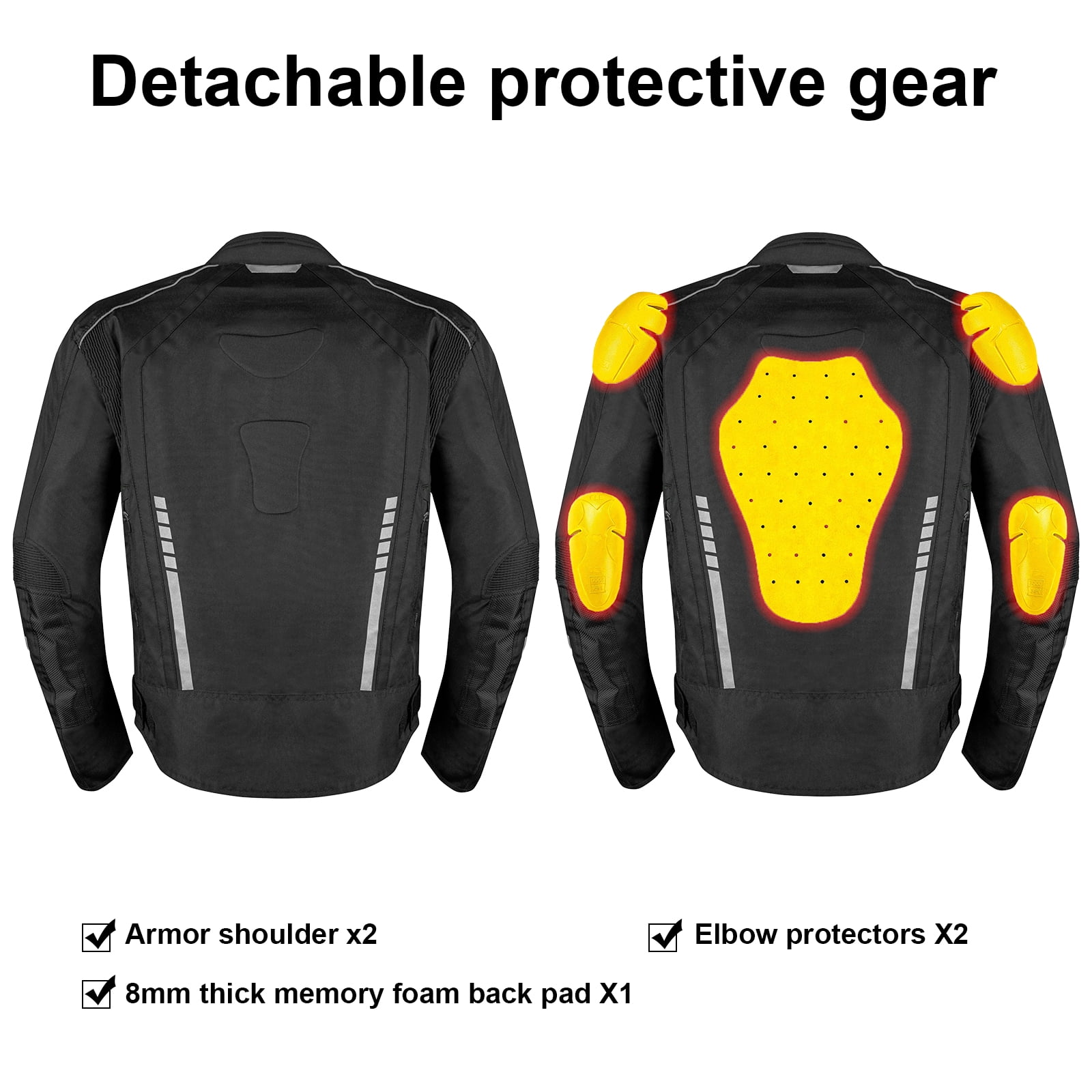 Dream Apparel Men's All-season Motorcycle Jacket for Enduro Dualsport Riding with 600 D polyester, Armor Foam Padding, Visibility
