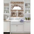thumbnail image 3 of Vintage Texas Star Wooden Swag Kitchen Curtains Sets for Windows 24 Inch Length, Farmhouse Berry Country Short Window Curtain Panels Swags Valances and Tiers 3 Piece Set for Cafe/Dining Room, 3 of 5