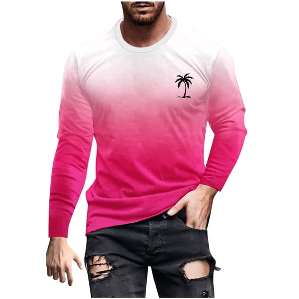 Blusas y camisas de manga larga y cuello redondo para hombre, camisetas casuales con estampado de moda y cuello redondo, blusas de licra de manga corta para hombre.