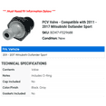 thumbnail image 2 of PCV Valve - Compatible with 2011 - 2017 Mitsubishi Outlander Sport 2012 2013 2014 2015 2016, 2 of 2
