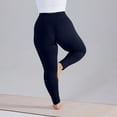 thumbnail image 4 of Womens Plus Size Leggings Butt Lifting Tummy Control Soft High Waisted Leggings 7/8 Length Compression Loungewear Yoga Pants Navy 3XL, 4 of 5