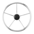thumbnail image 2 of Steering Wheel Steel Steering Wheel 13-1/2 Inch 5-Spoke Vessel Boat Steering Wheel Stainless Steel Mirror Polishing Accessory, 2 of 8