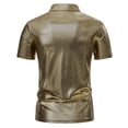 thumbnail image 4 of Mareep Blouse pour Homme P-2TG Homme Décontractée à Empiècements Imprimés à Boutons Col Rabattu Manches Courtes T-Shirt Chandail Blouse, 4 of 8