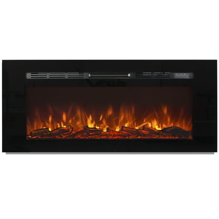 Best Choice Products 1500W 50in Heat Adjustable In-Wall Mount Recessed Electric Fireplace Heater w/ Tempered Glass, Steel Frame, Remote Control - (Best Value Gas Fireplace Insert)