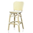thumbnail image 2 of Stella Aluminum and PE Wicker Chevron Pattern Patio Bar Chairs, Set of 2, Yellow, 2 of 10