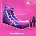 thumbnail image 6 of Pogo Bounce House Crossover Kids Inflatable Water Slide, Pink with Blower, 12 ft, 6 of 10