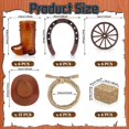 thumbnail image 2 of 42 Piezas de Centros de Mesa Occidentales con Mini Botas Vaquero con Forma de , Ruedas Marrones y Sombrero, Bolsas de Heno y Cuerdas, Regalos para Manualidades Cumpleaños, 2 of 5