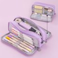 thumbnail image 4 of njshnmn Large Capacity Pencil Case Solid Color Macaron Double Window Functional Pencil Case Pencil Case for Teen Girls, 4 of 8