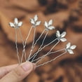 thumbnail image 2 of Rhinestone Bride Wedding Hair Pins Crystal Bridal Headpiece Hair Dress Minimalist Headwear Hair Piece Decorative Hair Accessories for Women and Girls(Pack of 5) (1-Silver), 2 of 4
