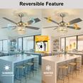 thumbnail image 2 of Depuley 52" Crystal Ceiling Fan with Lights and Remote Industrial Ceiling Fans Light Fixture, 5 Reversible Blades Ceiling Fan Light for Living room,Dining room, E12 base, 2 of 9
