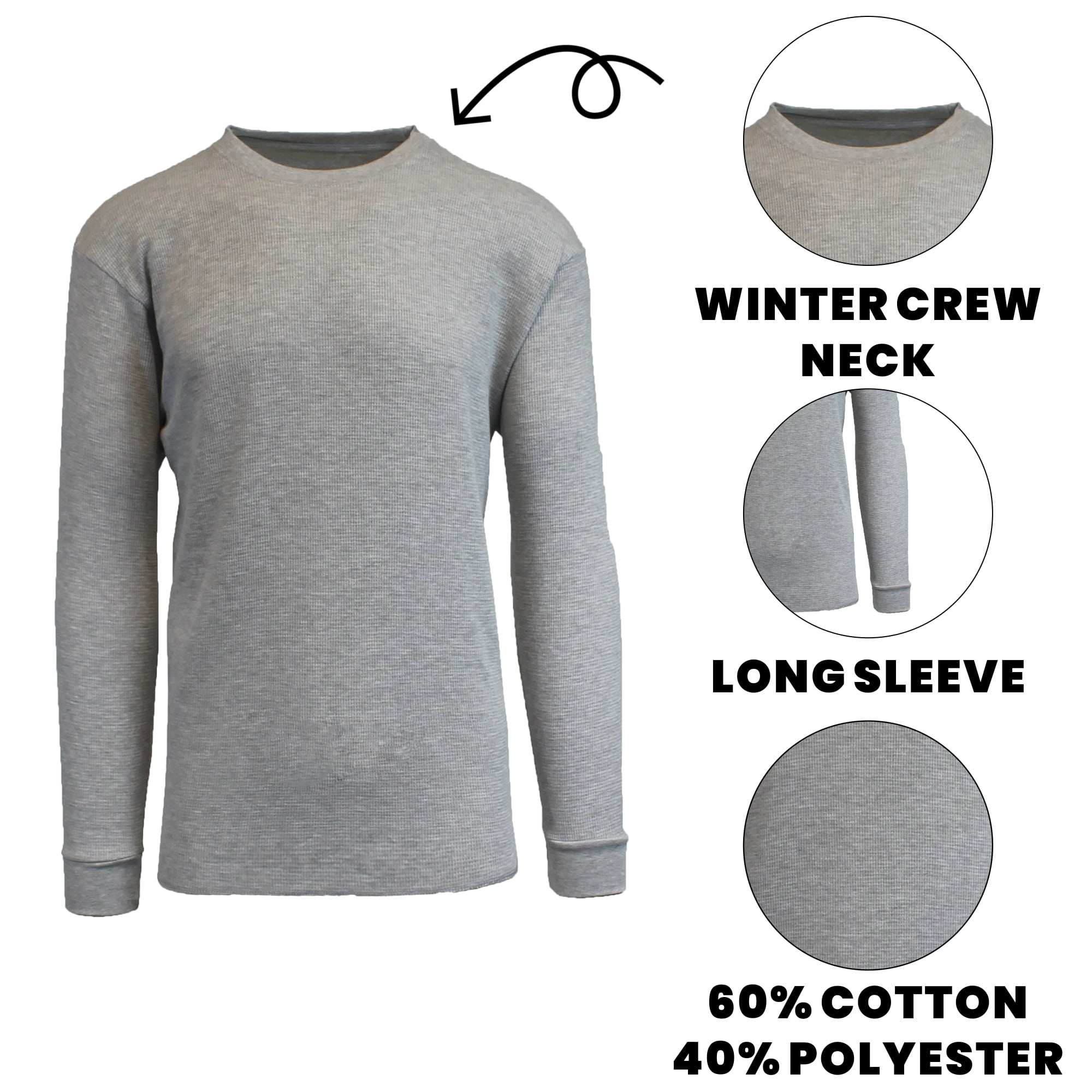 3-Pack Men's Long Sleeve Thermal Shirts (S-5XL) - Walmart.com