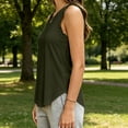 thumbnail image 4 of Hngshg Camisoles Grande Taille pour Femmes à Volants Sans Manches Amples Décontractées Col Rond T-Shirts Classiques Été Vacances Sortie Tee, 4 of 6