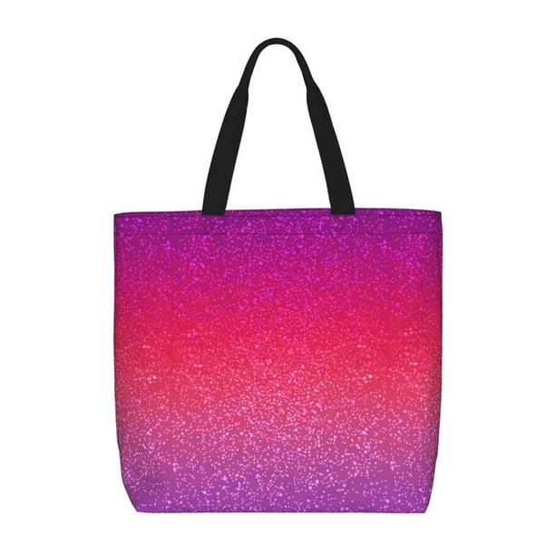 Easygdp Light Purple Glitter Bolsa Tote para Mujer, Bolso de Hombro para Trabajo, Playa, Viajes, Compras y Supermercado