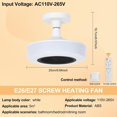 thumbnail image 2 of PTC Electric Heating Fan Light 470W 110-240v Ceiling Hea with Remote Control and Light，Hea Fan Light Home Electric Support Color Temperature Switching, Suitable for Kitchen Bedroom Living Room, 2 of 5