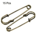 thumbnail image 3 of Uxcell 2.56 inch Large Metal Sewing Pins Safety Pins for Office Home Bronze Tone 15 Pack, 3 of 5