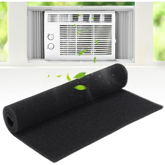 15.7" x 27.6" Extra Large Cuttable Air Conditioner Filters - Cut to Fit Carbon Pad Air Purifier Filters, Washable Reusable Foam Pad Pre Filter Roll for Air Filters AC Window Unit Charcoal Sheet