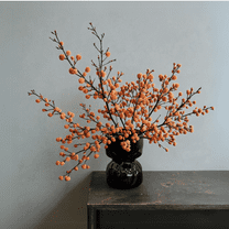 Black Ceramic Vase Decor ｜ 5'' in Morden Ceramic Flower Vase for Home Decor Gift｜Table Decoration Centerpieces for Living & Dining Room