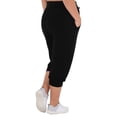 thumbnail image 5 of ABATAB Women's Plus Size Capri Sweatpants Joggers Summer Sports Cinch Cropped Pants Lounge Casual High Waisted Athletic Carpis with Pockets, 5 of 7