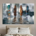 thumbnail image 3 of Modern Wall Art, Abstract Poster, Feather Art, Abstract Feather Printed Canvas, Oil Painting Print, Contemporary Art Canvas, Luxury Art, Canvas Wall Decor - Gold Framed, 3 of 9