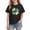 Black, variant on Annhoo St Patrick's Day Shirt for Kids Short Sleeve Crewneck Shamrock Graphic Block Color Unisex Tops Festival Clothes