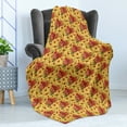 thumbnail image 4 of Oriental Soft Flannel Fleece Throw Blanket, Middle East Pattern Happy New Year in Hebrew Letters Apple Pomegranate, Cozy Plush for Indoor and Outdoor Use, 50" x 70", Multicolor, by Ambesonne, 4 of 5