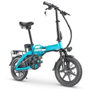 XPRIT 14" Folding Electric Bike250W City Commuter, Aluminum Frame, LCD Display, 25kmh Full Throttle/Pedal Assist up to 45 km per charge - Blue