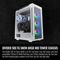thumbnail image 2 of Thermaltake Divider 500 TG ARGB Computer Case, White, 2 of 8