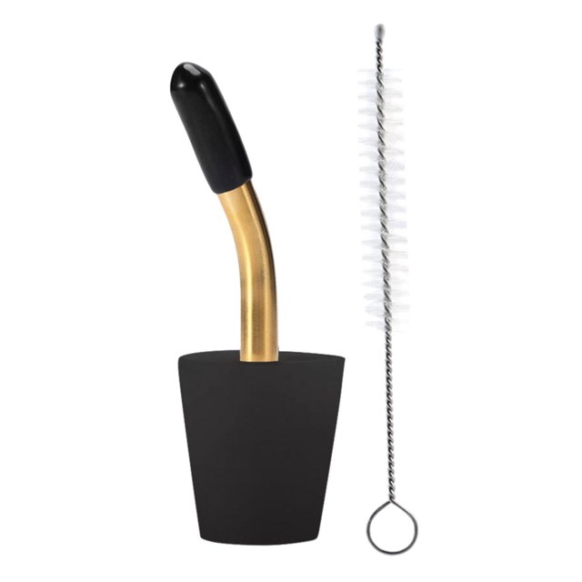 Kuymtek Boquilla para Hervidor para Exteriores Goteo A Mano Boca Extendida + Tapa Antipolvo + Cepillo (negro F)
