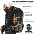 thumbnail image 3 of Mochila de senderismo Loowoko 50 L impermeable con funda para lluvia 45+5 L, 3 of 6