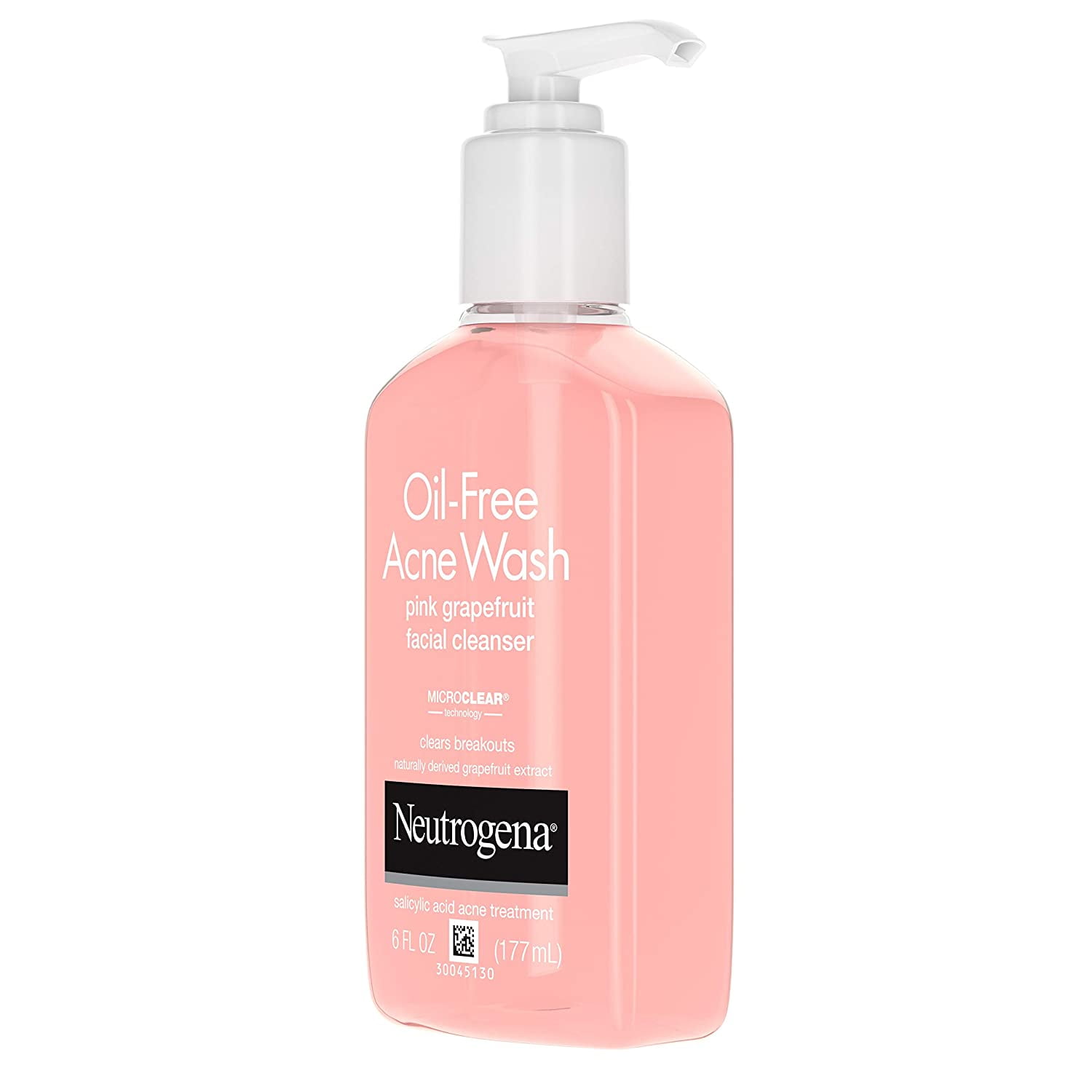 3 Pack Neutrogena Oil-Free Pink Grapefruit Pore Cleansing Acne Wash and Daily Liquid Facial Cleanser with 2% Salicylic Acid Acne Medicine and Vitamin C, 6 fl. oz