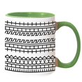 thumbnail image 1 of CHENMEI "Creative White Ceramic Coffee Mug with Black Pattern and Available In Seven Colors for Stylish Sipping Experience", 1 of 6