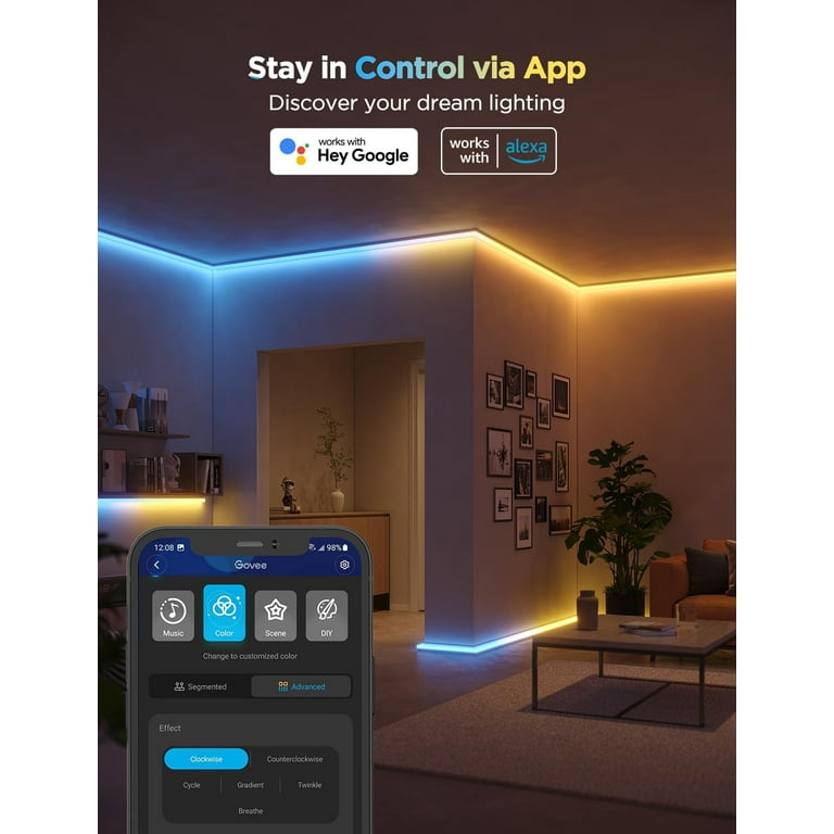 Govee RGBIC LED Strip Lights with Covers - Walmart.com