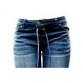 thumbnail image 3 of Jack David Women's Juniors 70s Trendy Flared Fitted Bell Bottom Denim Jeans, 3 of 3