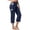Blue #12, variant on Women's Yoga Capris Pants High Waist Leggings Crop Straight Leg Athletic Exercise Workout Cargo Capri Pants with Pockets Black M