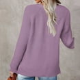 thumbnail image 4 of LYXSSBYX Womens Sweaters Clearance Women Casual Soild Long Sleeve Pocket Knit Pullover V-neck Sweater Coat, 4 of 7