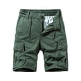 thumbnail image 6 of Besolor Men's Cargo Shorts Wide Leg Elastic Waisted Drawstring Casual Hiking Running Outdoor Workwear Shorts with Pockets(X-Large,Army Green), 6 of 6
