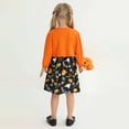 thumbnail image 5 of GYRATEDREAM Kid Toddler Girl Fall Dress+Cardigan 2 Piece Pumpkin Sleeveless Dress and Cardigan Set Halloween Thanksgiving Outfits 18M-5Y, 5 of 6