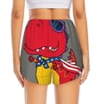 thumbnail image 2 of Lsque Dinosaur Super Hero Cartoon Printed Women's Running Shorts with Liner Pockets,Elastic Quick Dry Workout Athletic Gym Yoga Shorts,Womens High Waist Shorts-Large, 2 of 9
