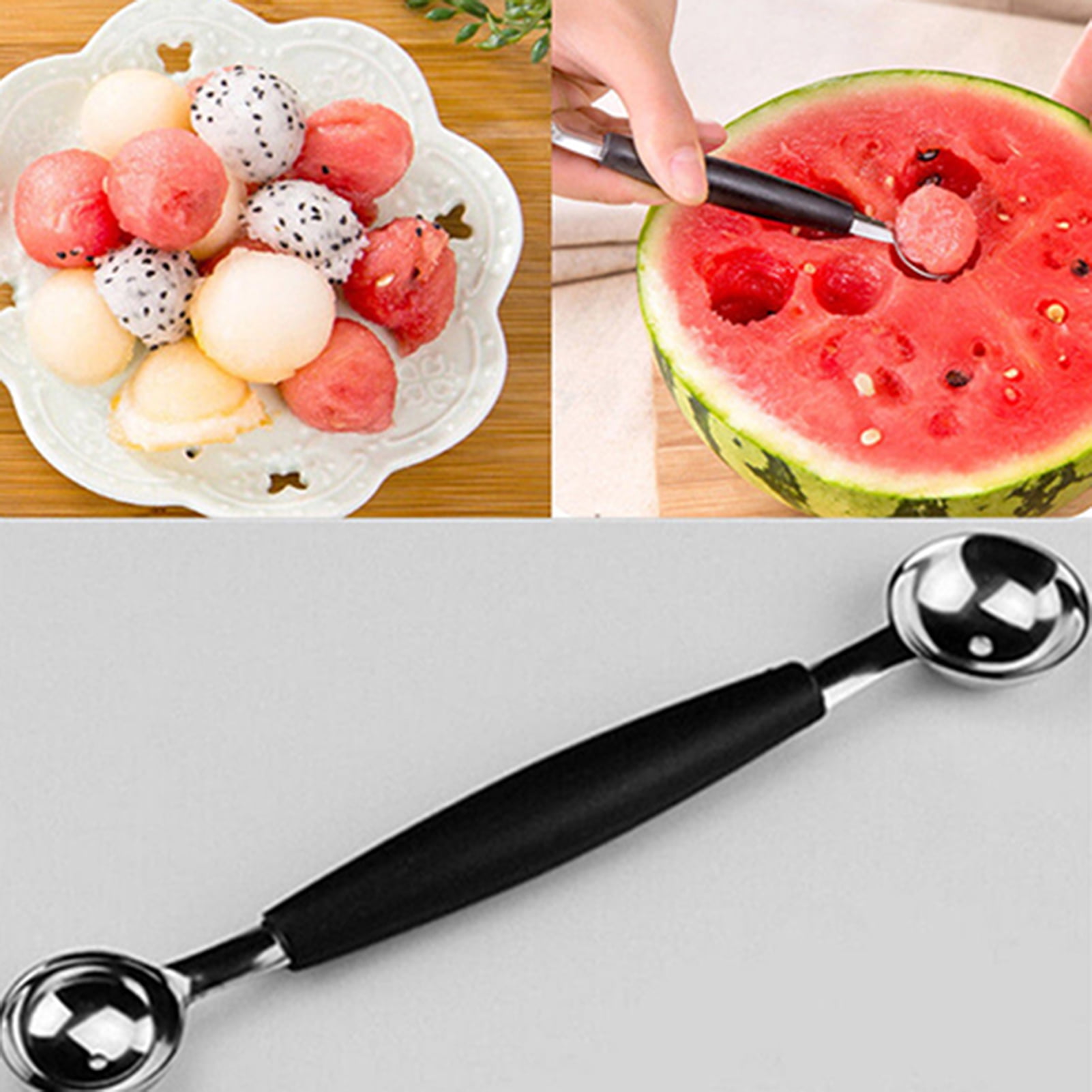 Two Size Ice Cream Scoops Stacks Stainless Steel Ice Cream Digger Non-Stick  Fruit Ice Ball Maker Watermelon Ice Cream Spoon Tool