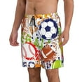 thumbnail image 2 of Disketp Men'S Swim Trunks Hawaiian Breathable Surf Beach Swimsuits Mesh Lining Beach Shorts With Pockets-Balls, 2 of 9