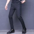 thumbnail image 3 of Pantalones de trabajo para hombre, pantalones drapeados de oficina para hombre, holgados, fluidos, ropa de diseñador, vintage, baratos, antiarrugas, vestido de verano 2024, 3 of 5