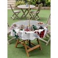 thumbnail image 3 of Outdoor Tablecloth with Umbrella Hole and Zipper, Grey Christmas Round Table Cloth 60 Inch Waterproof Tablecloth, Snowman Xmas Tree Winter Snowflake Picnic Table Cover for Patio Camping, 3 of 7