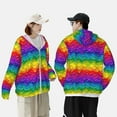 thumbnail image 4 of Fuzoiu Bright Rainbow Print Unisex Sun Protection Hoodie,UPF 50+ Light Jacket,Full Zip Sun Protection Hoodie,Long Sleeve Sun Shirts,for Outdoor Activities-Large, 4 of 7