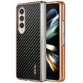 thumbnail image 1 of AZNS For Samsung Galaxy Z Fold4 5G Case Electroplating Carbon Fiber Texture PU TPU Phone Cover - Bla, 1 of 5