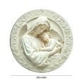 thumbnail image 4 of KOYPTL 20cm-Christmas Ornaments Nativity Scene Pendants for Wall Background Window Bedroom Religious Round Aluminium Hanging Decoration for Winter Holiday Keepsake Christian Gifts Women Family Friend, 4 of 6