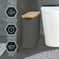 thumbnail image 4 of FT Hita Soporte de Almacenamiento de Papel Higiénico, Cesta de Almacenamiento con Tapa de Bambú, Cesta de Papel Higiénico con Tapa para Soporte de Papel Higiénico Estándar de 12 Rollos, 4 of 6