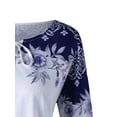 thumbnail image 4 of Gvmfive Women Plus Size Flared Long Sleeve Tunic Tops Casual Floral Print Loose Blouse, 4 of 4