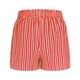 thumbnail image 6 of TEAJOPSUU Womens Striped Shorts Ruffle Elastic Waist Button Shorts with Pockets Cute Boxer Bottoms Daily Casual Pajamas Red, 6 of 6