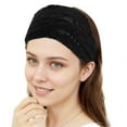 thumbnail image 4 of Unique Bargains 1 Pc Headband Breathable Lace Wide Hairband for Women Black, 4 of 5