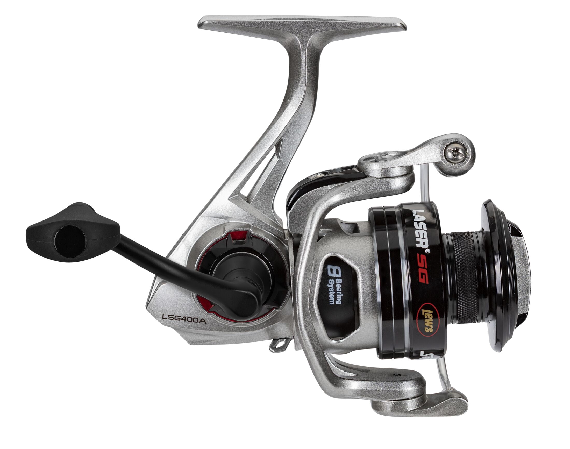 Lew's Laser SG Speed Spin Spinning Fishing Reel, Size 400 Reel, Silver